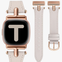 Wearlizer Leather Band Compatible with Fitbit Versa 4 Bands for Woman/Versa 3/Sense 2/Sense Bands Women, Dressy Designer T-Shape Metal Buckle Leather Strap