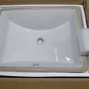 Lordear Undermount Bathroom Sink 18x14 Inch White Rectangle Porcelain Ceramic Vessel Sinks Deep Basin with Overflow Lavatory Vanity Sink Mounted Under the Counter