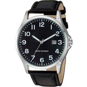 Amazon Essentials Men's Easy to Read Strap Watch