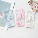 NITITOP Compatible with iPhone 16 Pro Case Cute Durable Lily Flower Floral Butterfly Pattern for Women Girls Color Frame Slim Shockproof Protective Phone Cover - White