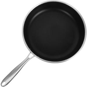 Stainless Steel Egg Frying Pan Nonstick Skillet for Cooking Eggs and Steaks Flat Bottom Fry Pan with Ergonomic Handle for Everyday Use (46.00X28.00X5.00CM)