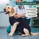 Kuoser Dog Surgery Recovery Suit, Soft Breathable Dog Recovery Suit for Female Spay Male Nueuter, Anti Licking Puppy Onesie Pet Surgical Suit for Dogs Abdominal Wounds Skin Disease, Blue Strips 2XL