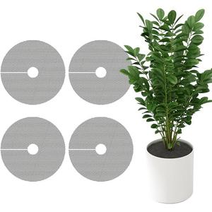 Adnee 4 Pcs 15.7 Inch Plant Pot Grids-Cuttable Plant Pot Soil Covers Protectors from Animals-Indoor Round Planter Pots Soil Guard for Outdoor Garden Plants Protection