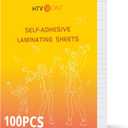 HTVRONT Self-Adhesive Laminating Sheets-9 X 12 Inches Self Laminating Sheets, No Machine Needed Clear Laminating Sheets for Protecting and Preserving Documents, Photos, Menus,Stickers (100)