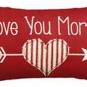 AVOIN colorlife Valentine's Day Love You More Arrow Love Heart Throw Pillow Cover, 12 x 20 Inch Red Cushion Case Decoration for Sofa Couch