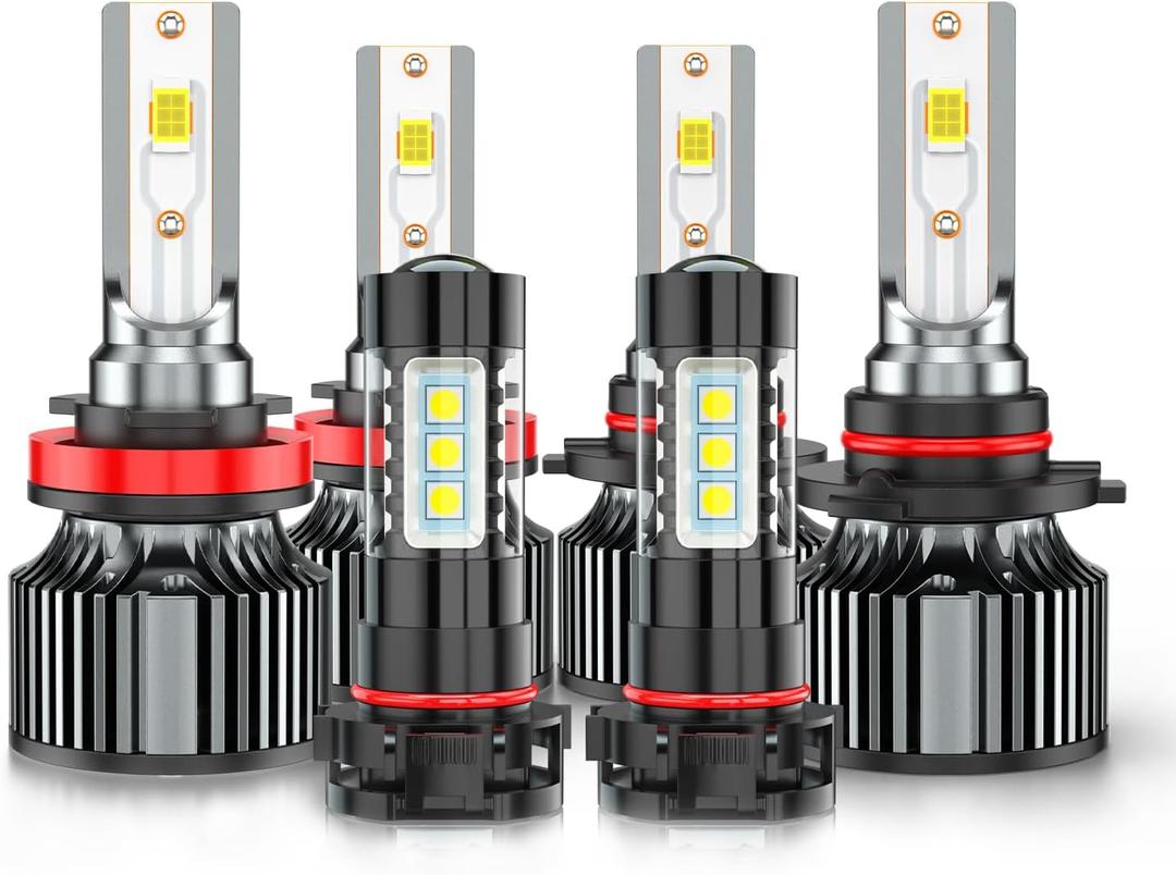 for Chevy Silverado 1500 2007-2015 High Low Beam+Fog Light Bulbs, 6 PCS | for Silverado 2500/3500 HD 2007-2022,300% Brighter White,Off-Road Use,Year:2008 2009 2010 2011 2012 2013 2014 2015 2016-2022