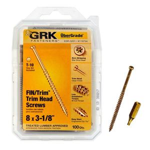 GRK Fasteners 119734 FIN/Trim #8 x 3-1/8" Screws 100CT (Gold)