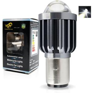 YSY 1pcs H6 BA20D LED Motorcycle Headlight Bulbs Hi Lo beam Motorbike 6000K White Scooter ATV Accessories Condensing Len Fog Lights (BA20D, white)
