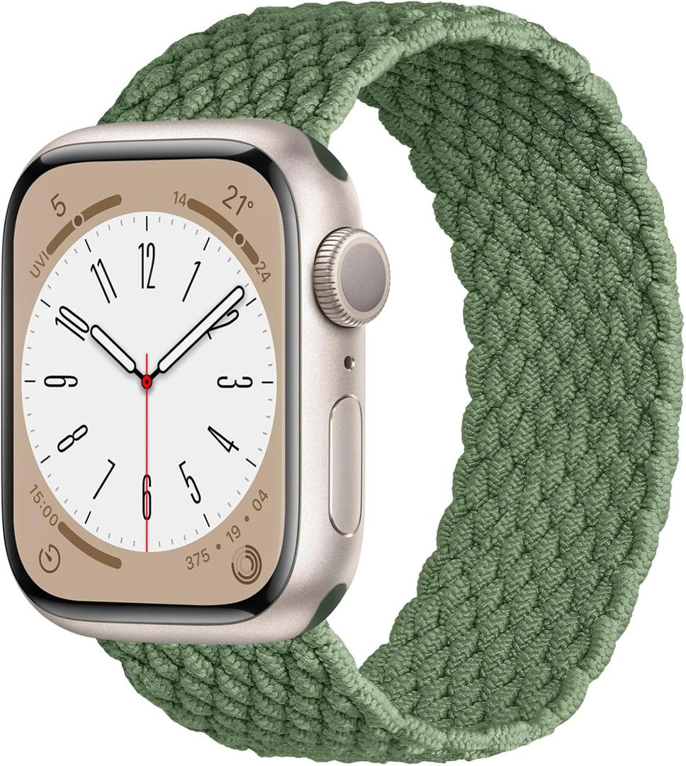 Elastic Band Compatible with Apple Watch Band Series 11/10 42mm, 9/8/7 41mm, 6/5/4 40mm for Women Men, Nylon Stretchy Braided Solo Loop Sport Strap for iWatch SE 1/2/3, S Cactus