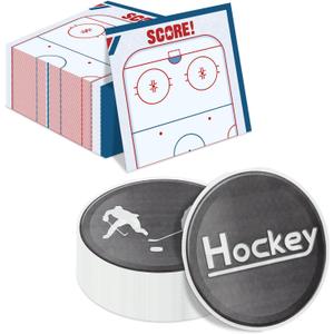 100Pcs Hockey Napkins - 13 x 13 Inches Ice Hockey Napkins, Hockey Party Favor Paper Napkins for Kids Fans Sports Hockey Party Decorations Hockey Party Supplies