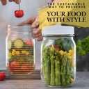 PR1M3 Mason Jars 16 oz Regular Mouth (6 Pack) Clear Glass with Plastic Lids for Sealing, Canning Jars for Food Storage, Overnight Oats, Dry Food, Snacks, Candies, DIY Project.