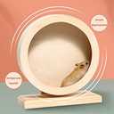antiai Hamster Wooden Silent Wheel, 9.8 Inch Small Animal Exercise Wheel Accessories, Quiet Spinner Hamster Running Wheels Prevent Depression Toys for Hamsters, Gerbils, Mice and Other Small PetsL