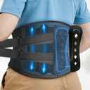 Back Brace for Men and Women, Lower Back Brace for Work and Lifting, Breathable Mesh Back Support Belt with 5 Removable Support Stays, 2 Lumbar Pads, Under Clothes (Medium)