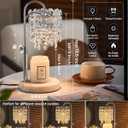 Candle Warmer Lamp with Timer Dimmer Adjustable Height Candle Warmer with Marble Base for Jar Candles, Crystal Candle Lamp with 3 Bulbs for New Home Decor, Women Mom Christmas Birthday Gifts, Silver