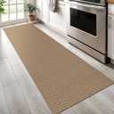 KOZYFLY Boho Runners for Hallways 2x6 ft Washable Kitchen Runner Non Slip Rubber Backed Hall Runners Cotton Entryway Runner Rugs Floor Carpet for Indoor Backdoor Bedroom Kitchen, Tan/Orange/Brown