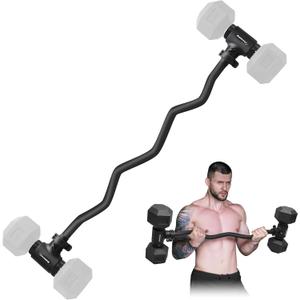 Dumbbell Converter, Convert Dumbbells to Curl Bar, Dumbbell Barbell Converter Bar, Balency EZ Curl Bar for Home Gym Workout, Adjustable Weight & Up to 200LB Capacity Weight Curl Bar for Weight Lifting