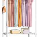 FUTASSI P6 Medium Rolling Clothes Rack Heavy Duty, Clothing Racks for Hanging Clothes, Freestanding Garment Rack with Wheels, Portable Closet Rack Max Load 370 LBS, 30''W x 14''D x 77.6''H, White