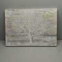 Yihui Arts Tree Of Life Canvas Wall Art Hand Painted Grey White Beige Paintings Modern Abstract Forest Pictures Artwork for Living Room Bedroom Office Decoration (20x28IN)