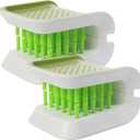 2 PCS Double Sided Cleaning Brush,Automotive Use Seat Belt Bristle Scrubber,Car Accessories Car Cleaning Brush,Car Cleaning Tool Non-Slip Washing Brush,U-Shaped Brush for Car Truck Seat Belt