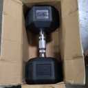 CAP Barbell Coated Hex Dumbbell Weight - Single | 35 lbs, Chrome Handle