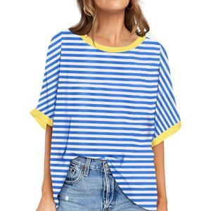 UEU Women Oversized T-Shirt Summer Casual Loose Fit Short Sleeve Basic Tops Workout Gym Tee Shirt (M)