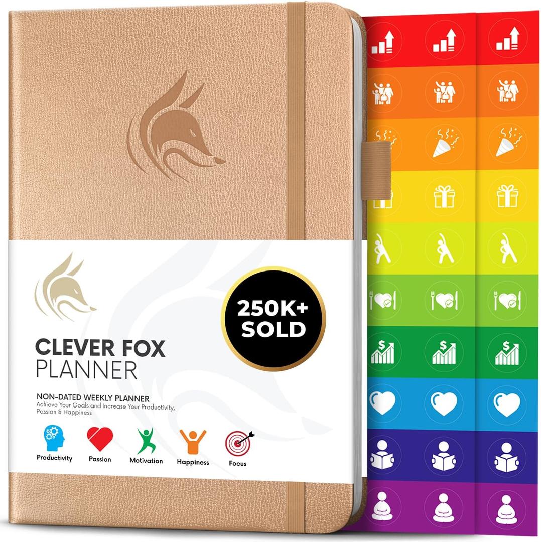 Clever Fox Planner  Undated Weekly & Monthly Planner for Productivity, Time Management & Goals  Organizer Journal  A5 (Pearl)