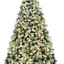 6 Feet Pre-Lit Premium Snow Flocked Hinged Artificial Christmas Tree