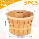 5 Pack Jumbo Half Bushel Baskets 14 x 9.5 Inch, Large Natural Wooden Harvest Apple Baskets with Handles for Harvest Fruit Plants, Farmers Market, Produce, and Home Storage Use