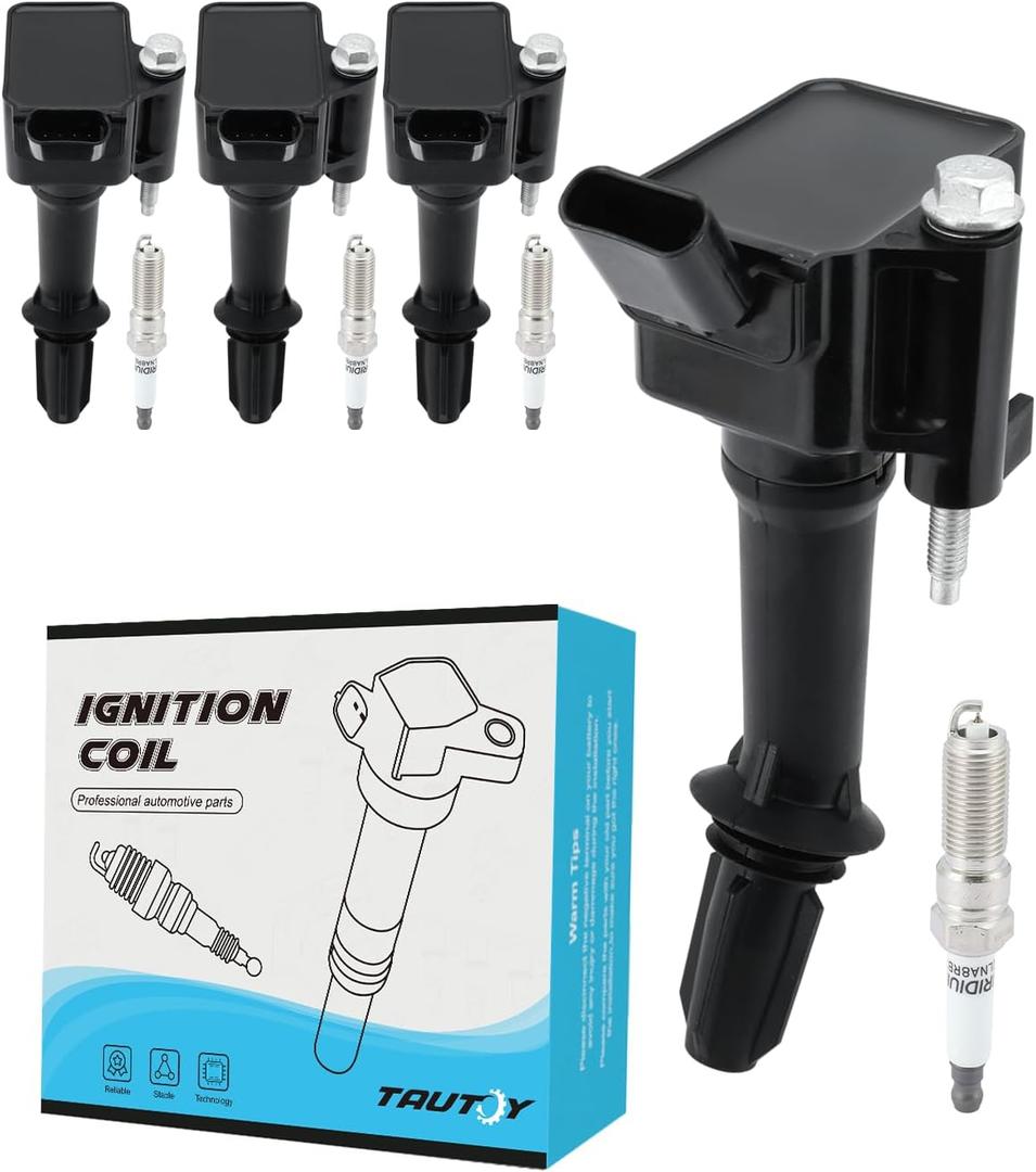 TAUTOY Set of 4 UF802 Ignition Coil Pack & Iridium Spark Plug (1.4L 1.5L) 2016-2022 For Buick Encore,For GMC Terrain,For Chevy Cruze Equinox Malibu,Replace # 5C2095 12697989 12670053 1208117