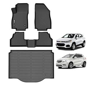 AIPOIL® Floor Mats & Cargo Liner Custom for Chevrolet Trax 2014-2023 & Buick Encore 2013-2023 (Not fit Encore GX) 丨TPE All Weather Protection Anti-Slip Automotive Floor Liners, Black