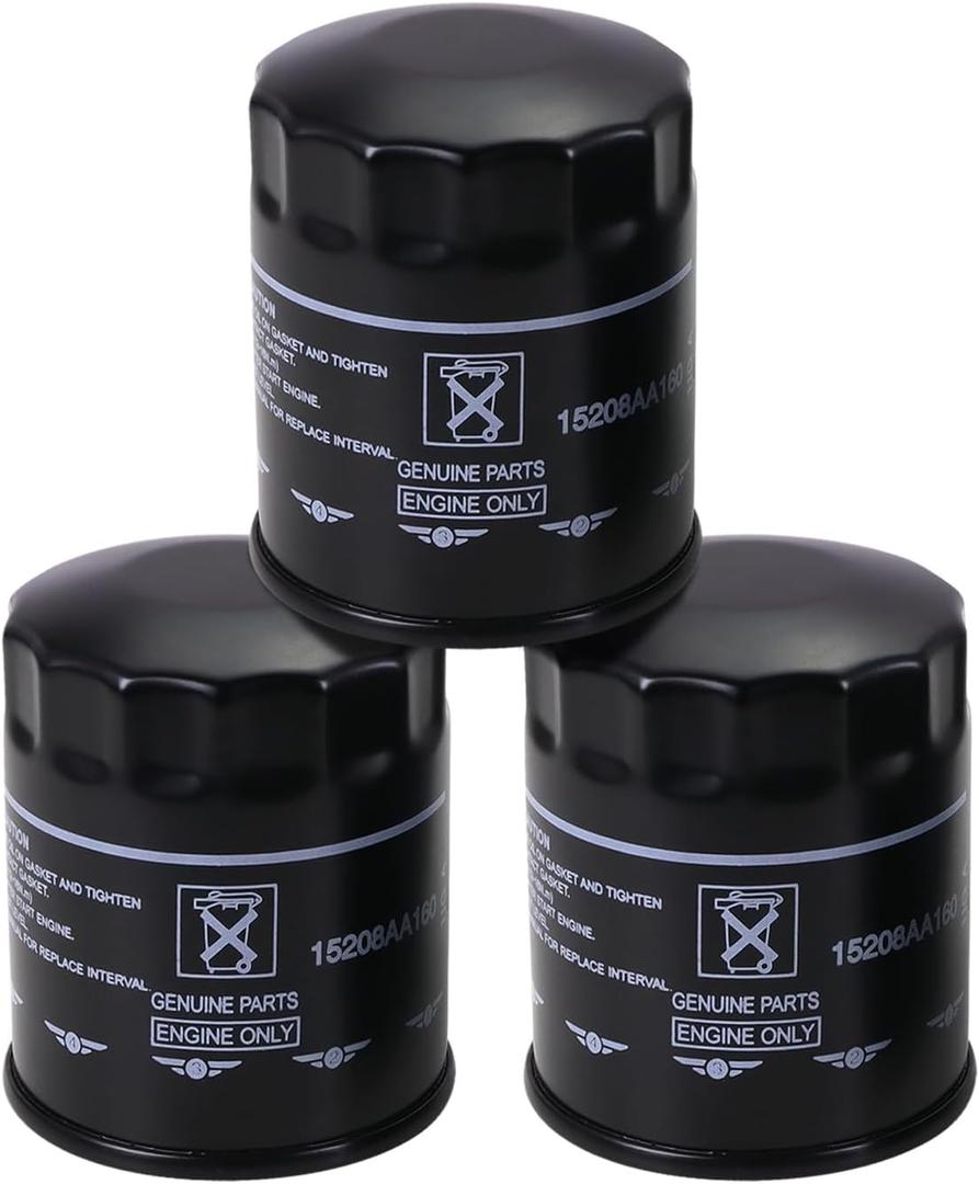 15208AA21A Engine Oil Filter Compatible with 2011-2025 Subaru Outback Legacy Impreza Forester XV Crosstrek Ascent Replace# 15208AA160 15208AA20A (3 Pack)