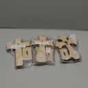 Bright Creations Wooden Crosses for Crafts - 12-Pack, 3 Sizes & Light Brown Unfinished Wood - DIY Blank Crosses with Stands - for Baptism Favors & Table Centerpieces