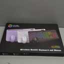 Wireless Keyboard and Mouse Combo - 9 Backlit Effects, RGB, Ergonomic Wrist Rest, Phone Holder, 2.4G Full Size, Rechargeable, Sleep Mode, Quiet Keyboard Set for Computer, PC, Laptop, Mac, Windows (Classic Black)