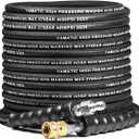 YAMATIC 5/16" Flexible Pressure Washer Hose 50FT, Kink Resistant Swivel 3/8" Quick Connector, 4000 PSI High Durability Cold Hot Water Max. 212F, Fit Most Residential and Commercial Pressure Washer