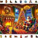 WOODEN.CITY 1000 Piece Christmas Puzzle for Adults - The Magic of Christmas Eve Holiday Puzzle, Made in EU