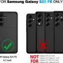 Wallet for Samsung Galaxy S25 FE Case with Card Holder Dual Layer Military Grade Protective Shockproof Hidden Card Slot Slim Fit Phone Cover - Black