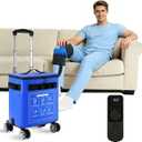 Ice Machine for Knee After Surgery, Cold Therapy Machine for Hip Shoulder Knee Replacement Recovery, Portable Quiet Leak-Proof Knee Ice Machine with Wheels & Universal Pad for Pain Relief and Swelling (Blue)