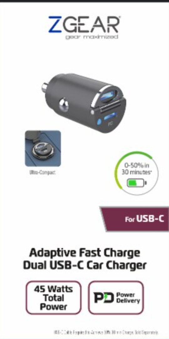 USB C Car Charger, Smallest Cigarette Lighter USB Charger Adapter 30W PD & 30W QC3.0 4.8A Dual Port Fast Car Charger Adapter Flush Fit Compatible with iPhone 12 iPad MacBook Samsung