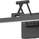 Hard-Wired Picture Light Dimmable LED Picture Lights for Paintings 15.7" Inch Black Metal Body Wall Pictures with Adjustable Swing Arm Art Display Lamps 7W 3000K Warm White Book Light