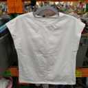 Girls Cap Sleeve T-Shirts Kids Summer Tunic Tops Cute Crewneck Tees Blouses for 5-14 Years White, Size 160