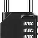 2 x Gym Padlock, 4 Digit Outdoor Waterproof Resettable Combination Padlock for School Gym Locker(1 Pack Black)