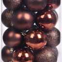 30ct Christmas Ball Ornaments, 3.15" Shatterproof Halloween Tree Decorations, Perfect Hanging Ball for Indoor/Outdoor Holiday Party Decor (Brown)