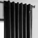 HPD Half Price Drapes Heritage Plush Velvet Curtains 96 Inches Long Room Darkening Curtains for Bedroom & Living Room 50W x 96L, (1 Panel), Black