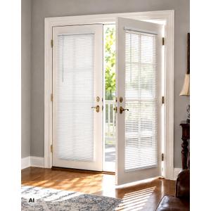 UNISHADES Cordless 1" Vinyl Mini Blinds for Doors, 25" W × 70" H, White