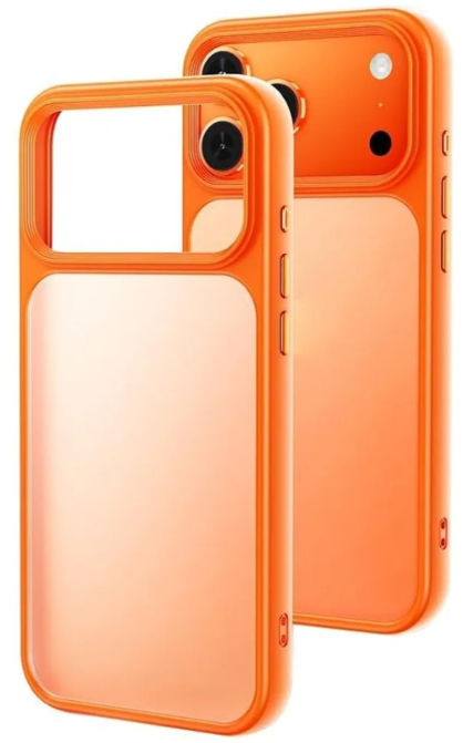 case for I phone Shockproof Protection Cover Frosted Translucent Anti-Yellowing Back Case(Orange,Air)