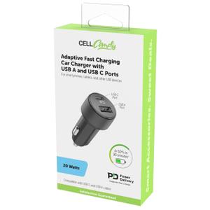 Cell Candy Adaptive Fast Charging USB C Car Charger 20W