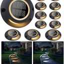 FabStyl Solar Deck Driveway Lights, 6 Pack Solar Marina Dock Lights Outdoor Waterproof IP68, 2 Colors in 1 Outdoor Driveway Marker for Warning Stair, Sidewalk, Pathway, Patio, Garden Decor