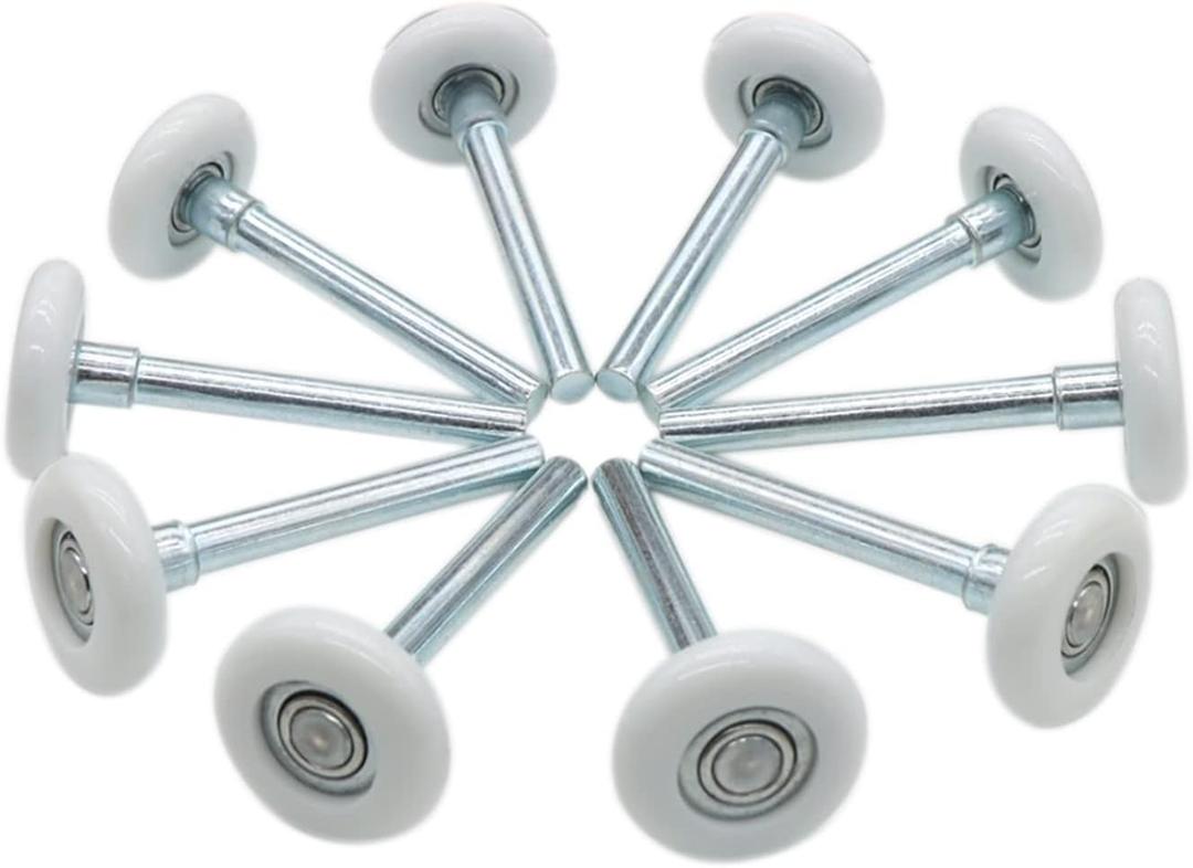 Garage Door Roller, White 1.8" Quiet Nylon Garage Door Wheels 4" Stem for Garage Track Replacement with Premium Sealed 11 Ball Bearing, 10 Packs
