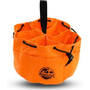 Graintex 18 Pockets Grab Bag Rip-Stop Canvas Drawstring Closure, Small Part Organizer Pouch, Small Tools, Screws, Parts, Parachute Tool Bag for Efficient Storage (Orange)