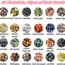 960pcs Natural Stone Beads Polished Beading 6mm Loose Beads Gemstone Crystal Energy Stone Healing Power for DIY Jewelry Making (6mm 24 Materials R2)